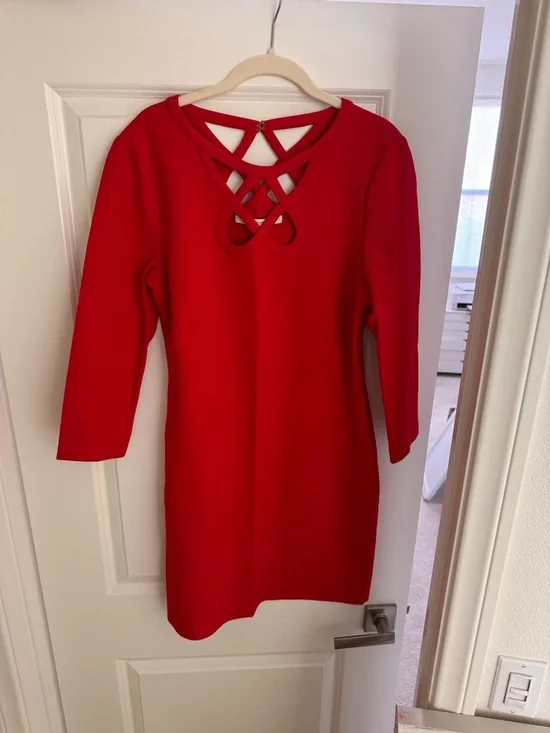 Diane von Furstenberg Red Sheath Dress Size 8 - Picture 3 of 7